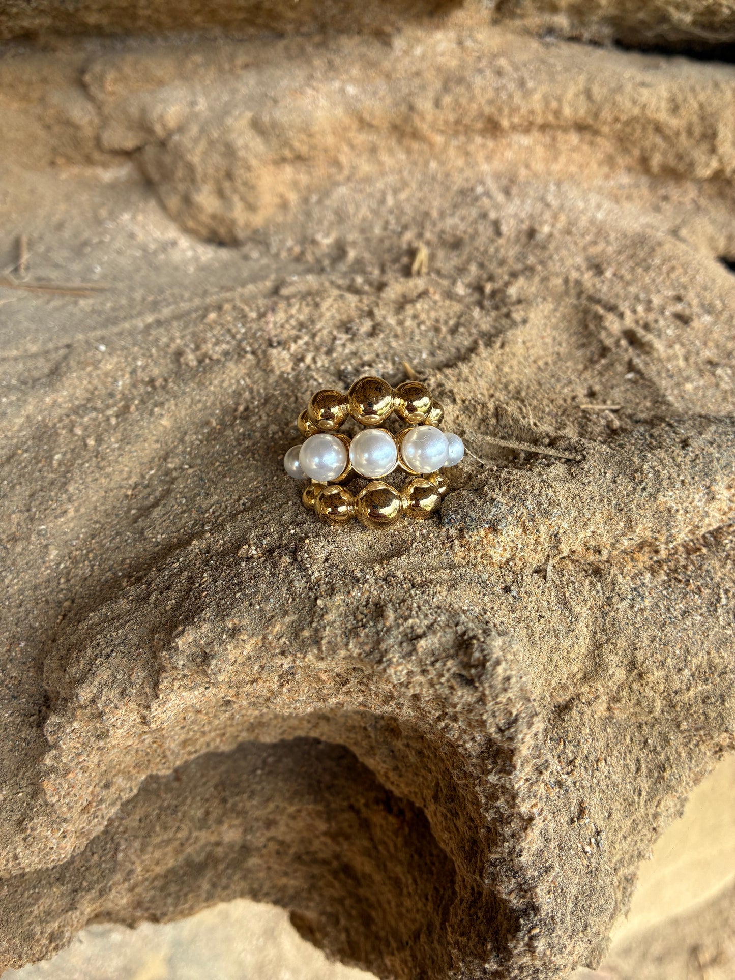 Anillo Perla Dorada